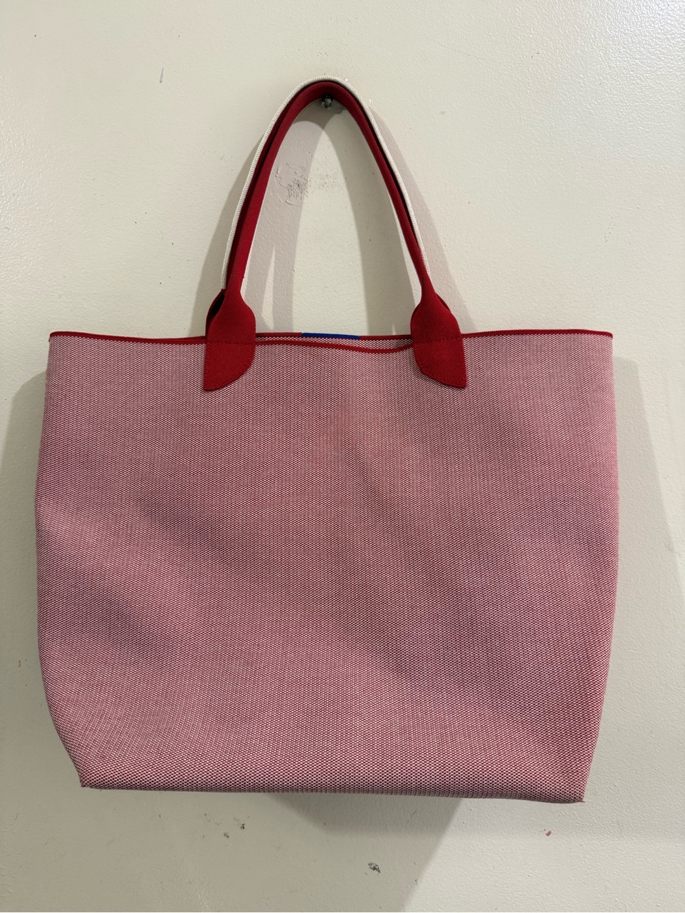 Rothy's Pink Tote with Red Handles